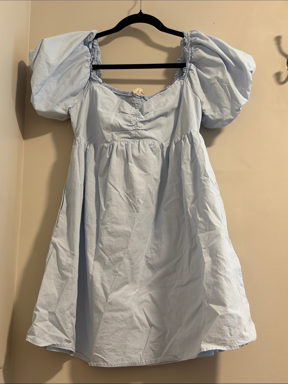 Altar'd State Light Blue Puff Sleeve Mini Dress
